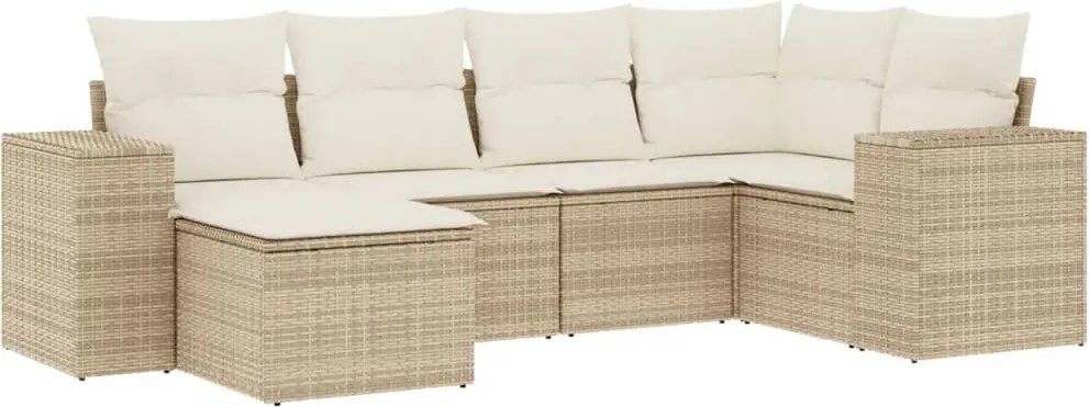 vidaXL Set canapele de grădină cu perne, 6 piese, bej, poliratan