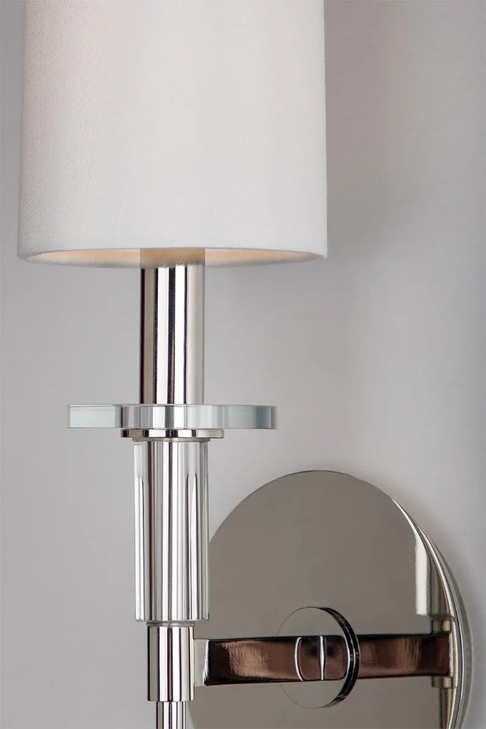 Aplica de perete design clasic AMHERST big, nichel lucios