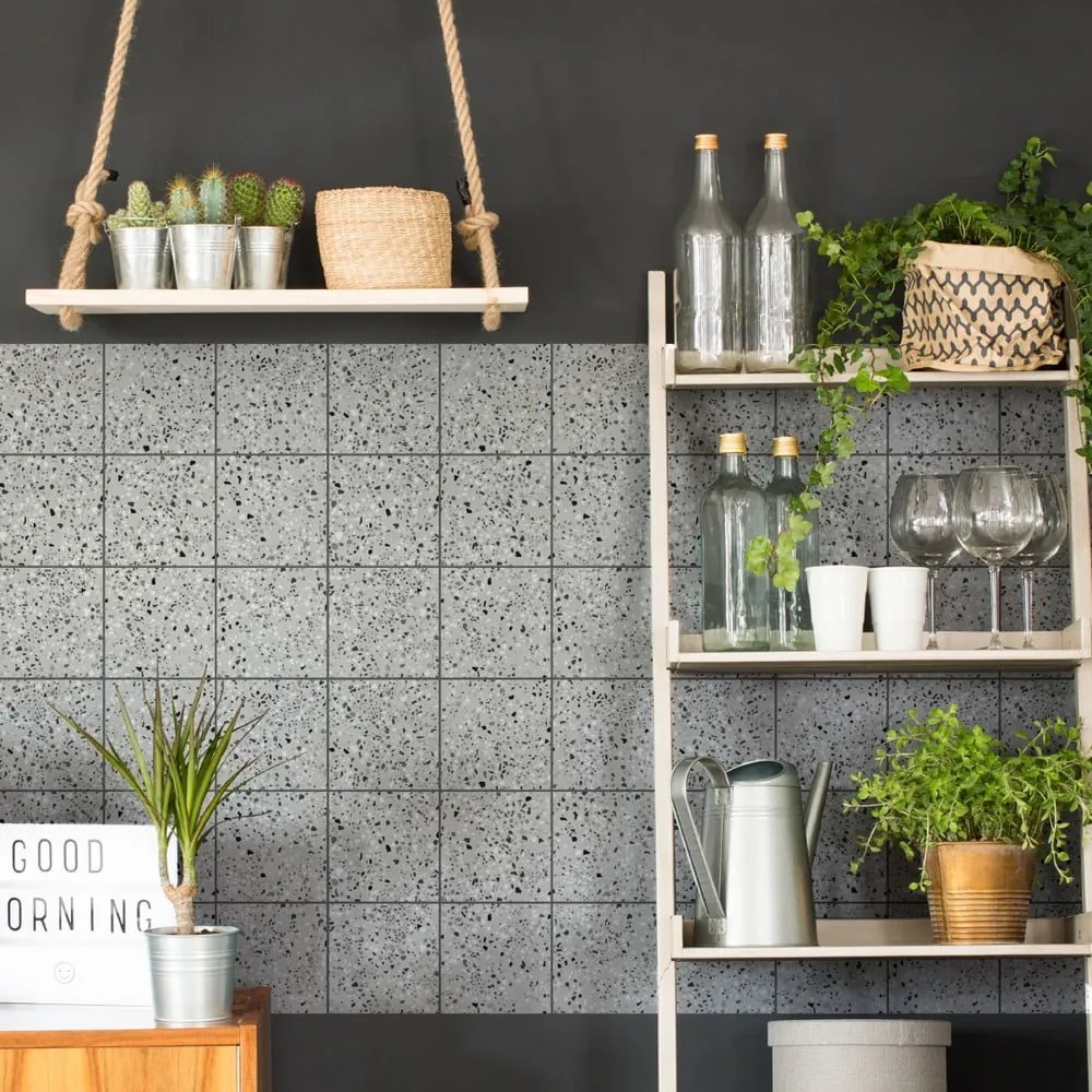 Set 60 autocolante Ambiance Terrazo, 15 x 15 cm