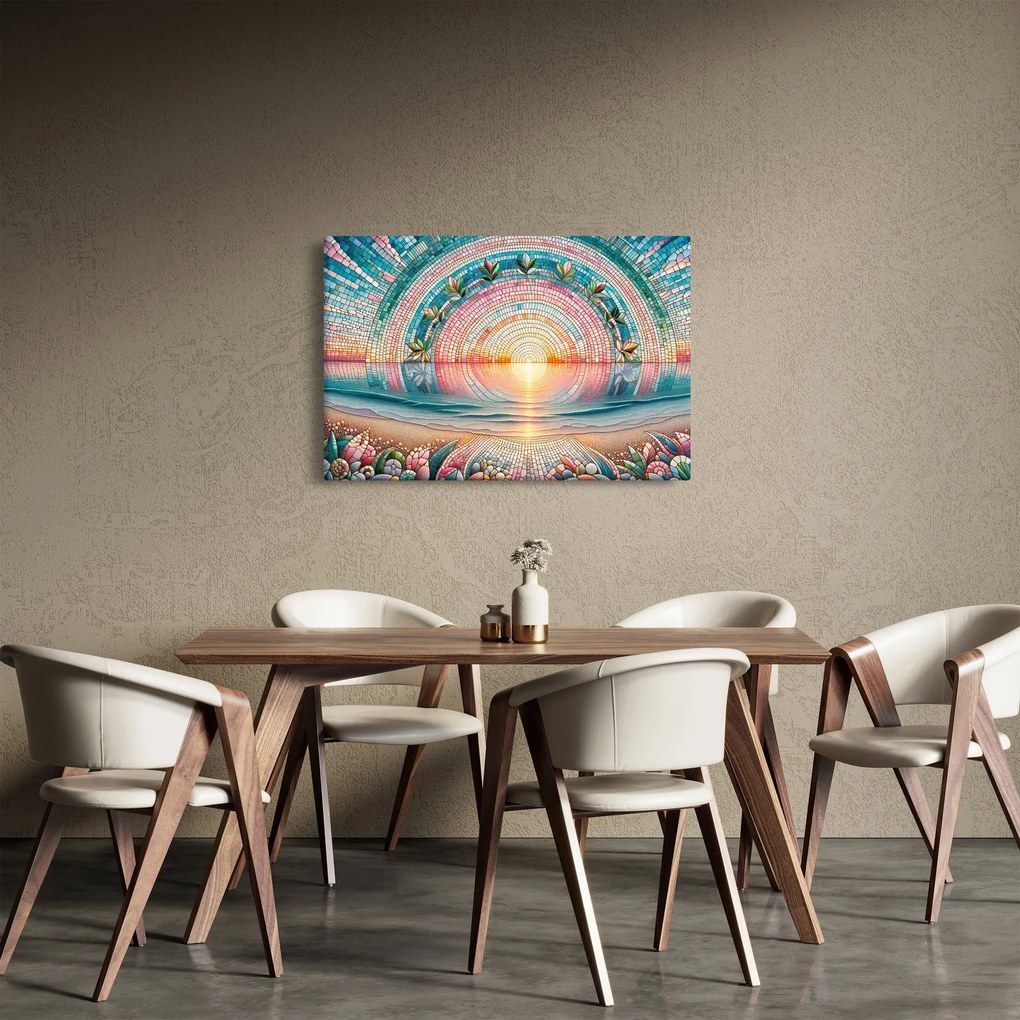 Tablou – Mozaic al soarelui la apus (90x60 cm)