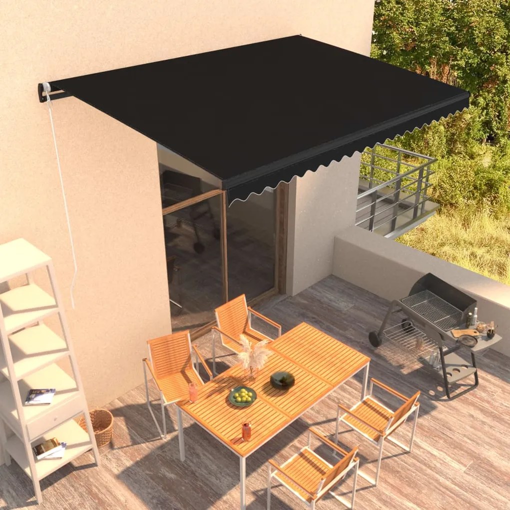 Copertina retractabila manual, antracit, 450 x 300 cm