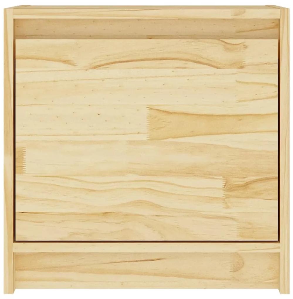 Noptiera, 40x30,5x40 cm, lemn masiv de pin 1, Lemn deschis
