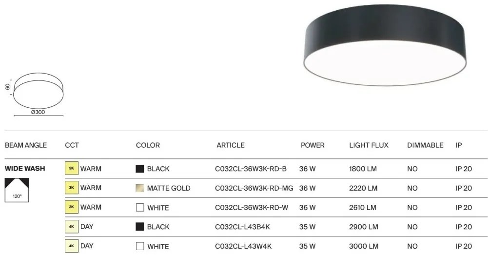 Plafoniera LED design tehnic Zoom D-30cm 3000K alba