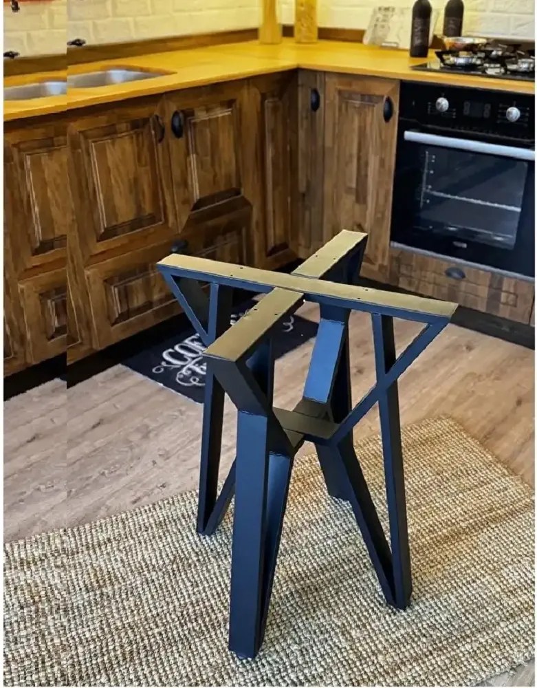 Masa de bucatarie  rotunda nuc negru Ø90 cm