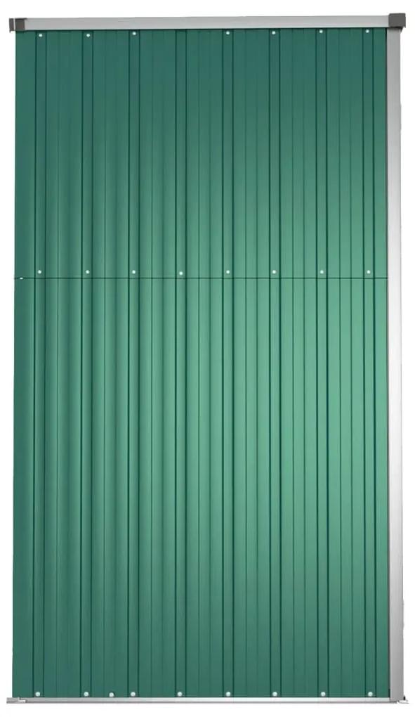Sopron de gradina, verde, 225x89x161 cm, otel galvanizat Verde, 225 x 89 x 161 cm