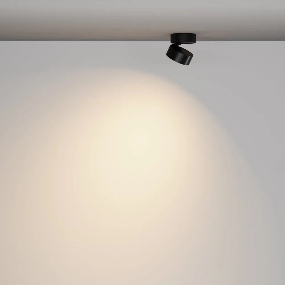 Spot aplicat directionabil LED Lens negru 3000K 12W