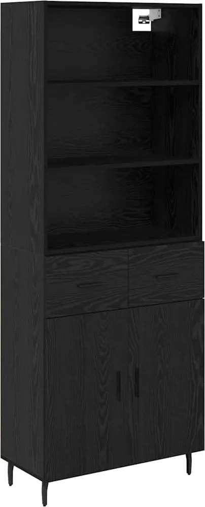 vidaXL Bufet cu sertar Stejar Negru 69,5 x 34 x 180 cm