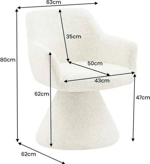 Scaun pivotant AMBIENTO tesatura Chenille gri