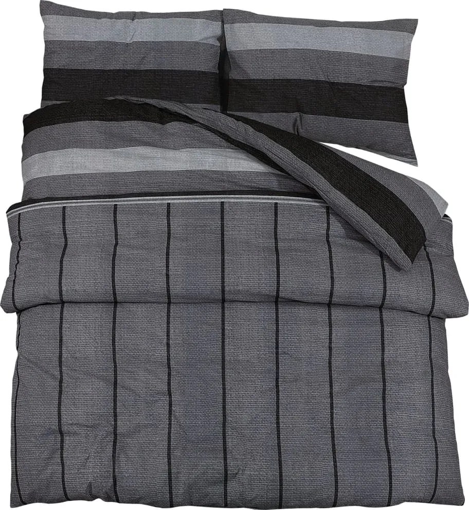 vidaXL Set cu husă de pilotă, gri închis, 220x240 cm, bumbac