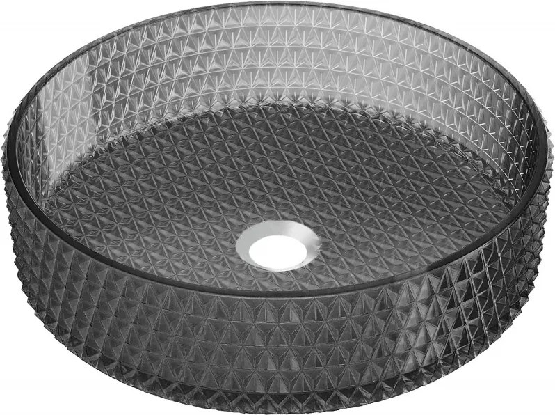 Mexen Aura lavoar de sticlă pe blat 39 x 39 cm, negru - 24013970