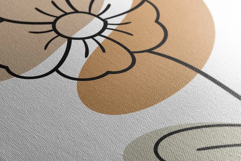 Tablou floare minimalistă pe fundal alb No4