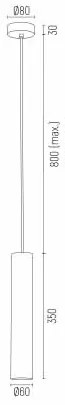 Pendul modern design tubular GOMERA auriu