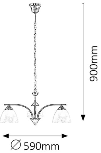 Rabalux 7203 - Lustra cu lant TRISTAN 3xE14/40W/230V