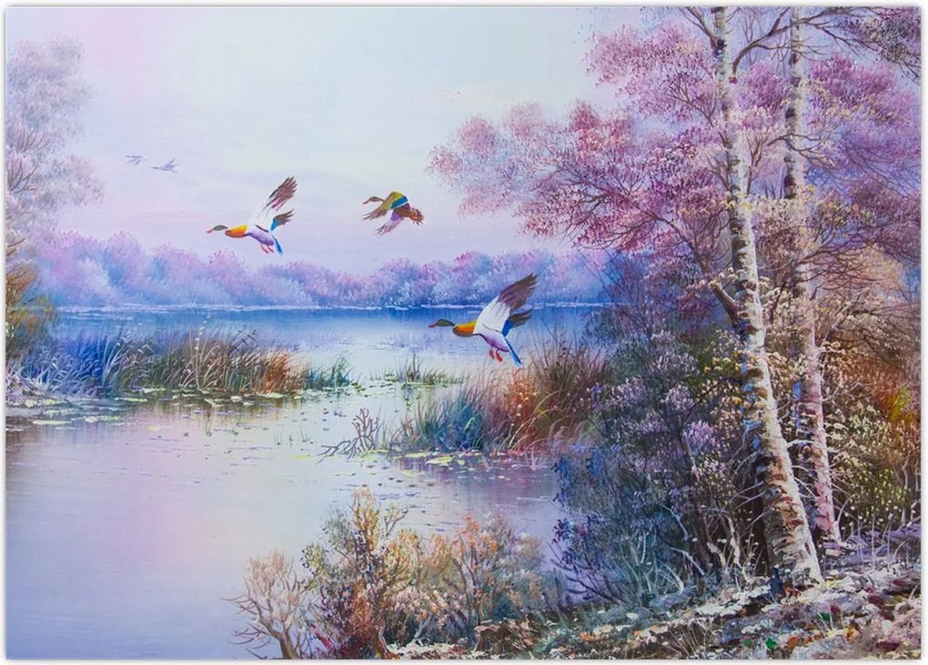 Tablou - Sosirea toamnei, pictură în ulei (70x50 cm)