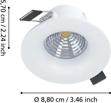 Eglo 902329 - Spot LED dimabil încastrat SALICETO, LED/6,4W/230V, Ø 8,8 cm, alb