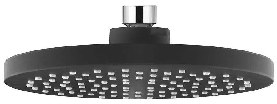 Palarie de dus rotunda Invena Siros 200 mm negru mat