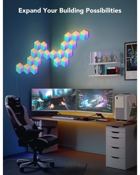 SET 10x corp de iluminat LED Govee Glide Hexa Pro LED Smart RGBIC Wi-Fi