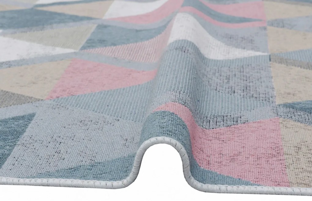 Covor, Ar 10, 160x230 cm, Albastru / Roz / Bej / Gri