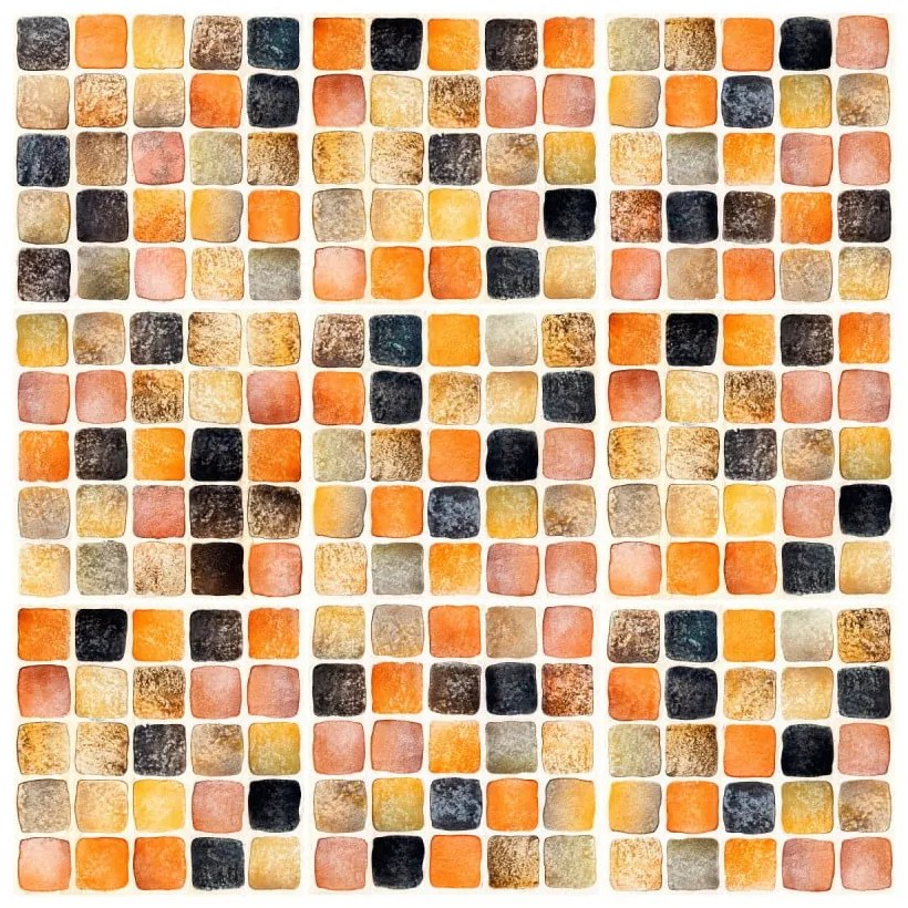 Set 9 autocolante de perete Ambiance Tiles Mosaics Sanded Grade, 15 x 15 cm
