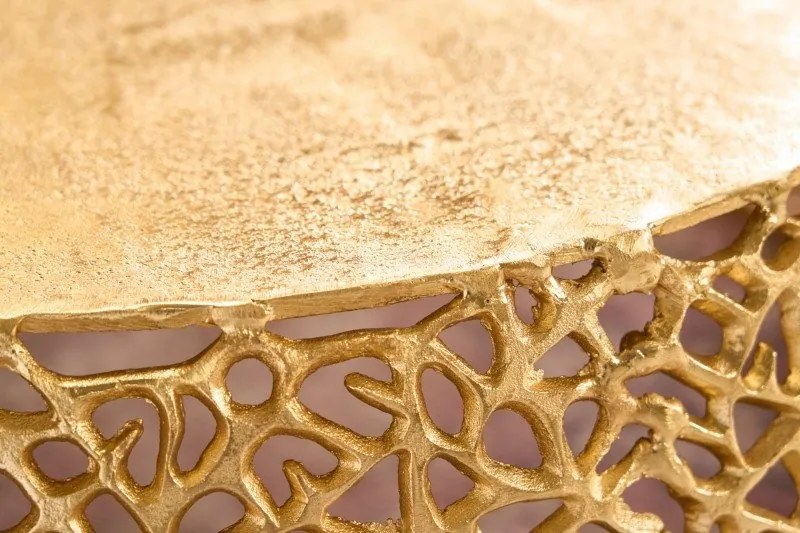 Masuta cu aspect deosebit Leaf 75cm, auriu