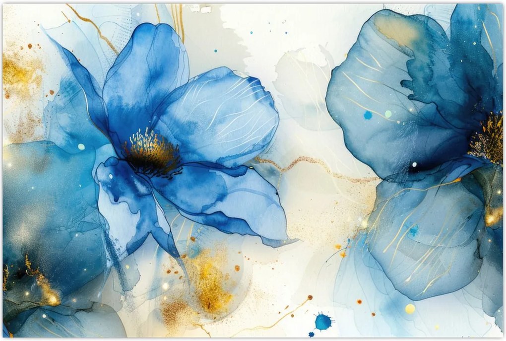 Tablou - Floral, pictură cu cerneală (90x60 cm)