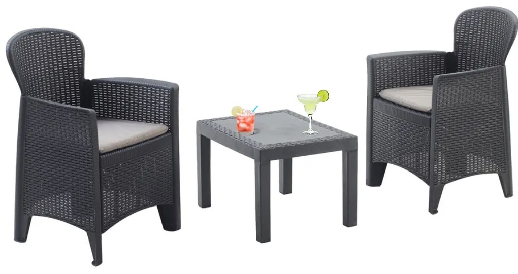 Set grădină AKITA, 3 piese, antracit I.P.A.E-Progarden