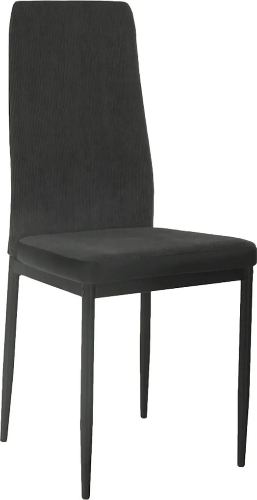 Scaun ENRA, gri inchis/negru, textil/metal, 41x46x98 cm