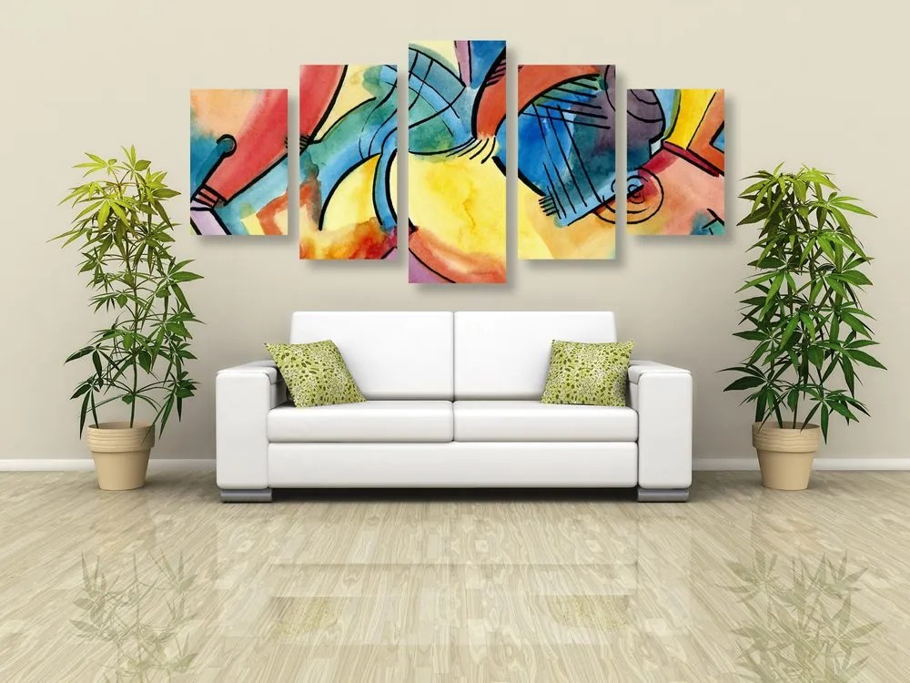 Tablou 5-piese artă abstractă