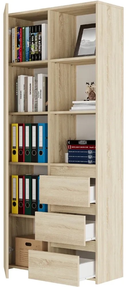 Raft de birou cu sertare MODERN B-80-S3 - diferite variante de culoare artisan