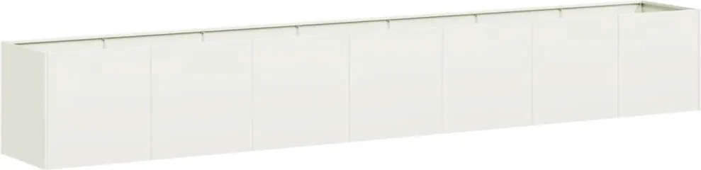 vidaXL Jardinieră alb 280x40x40 cm Oțel laminat la rece