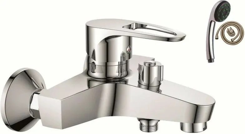 Baterie cada-dus Inter Ceramic Runde monocomanda crom lucios cu set de dus