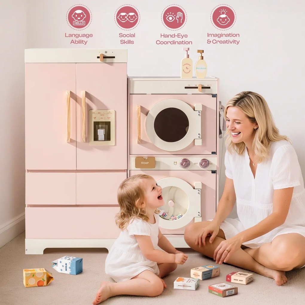 Bucatarie copii din lemn Series Roz