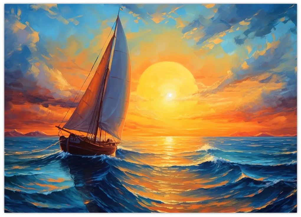Tablou pe sticlă - Sailboats (70x50 cm)