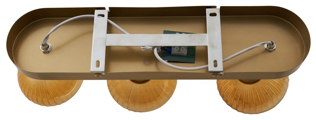 Spoturi plafon rotunde aurii cu sticlă chihlimbar 3 lumini - Teddy