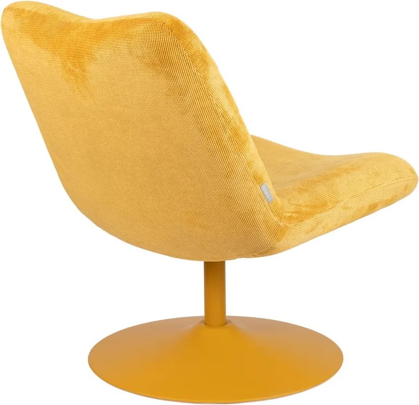 Fotoliu galben ocru cu tapițerie din catifea Bubba – Zuiver
