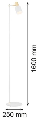 Lampadar DORIA 1xE27/15W/230V alb/alamă Argon 4258