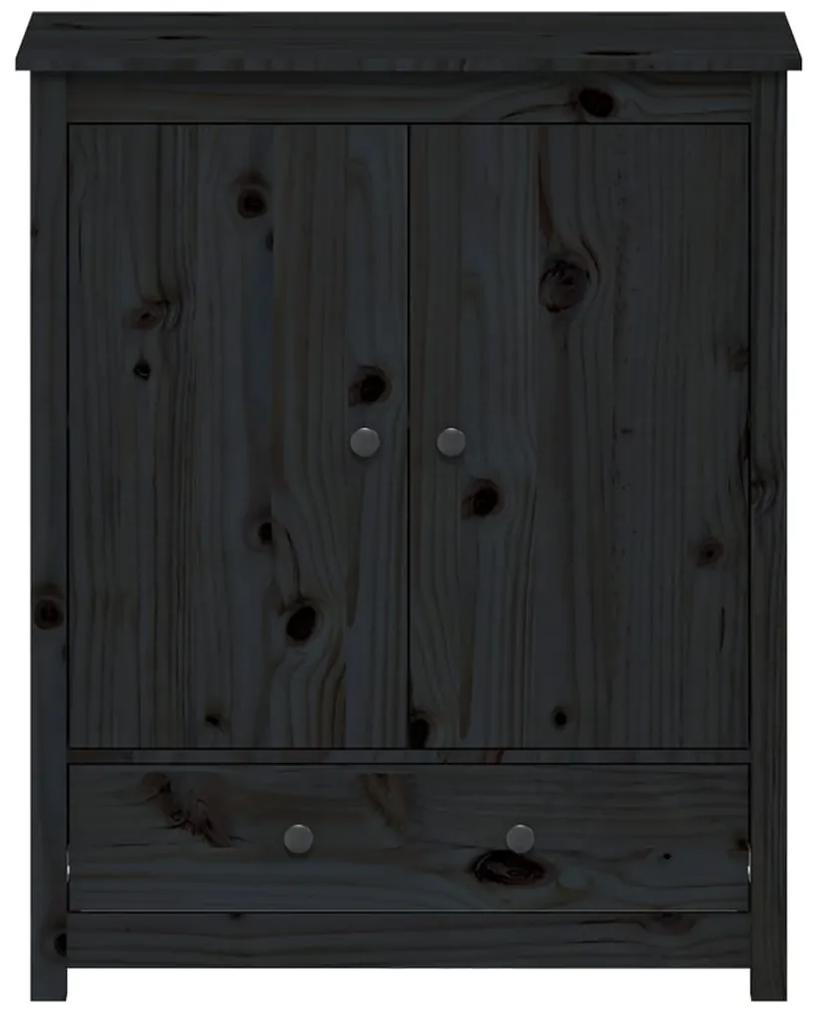 Servanta, negru, 83x41,5x100 cm, lemn masiv de pin 1, Negru
