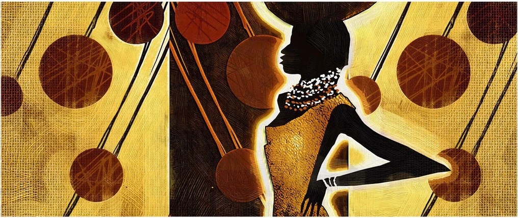 Tablou cu pictură artistică străveche (120x50 cm)