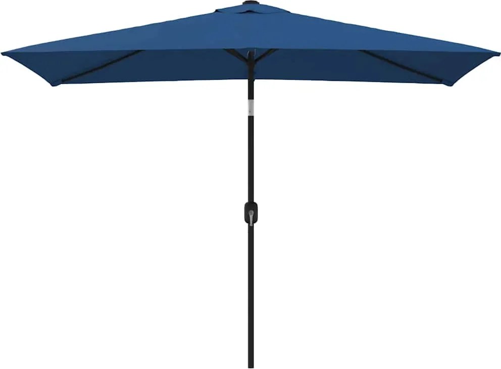 vidaXL Umbrelă de soare cu stâlp metalic, albastru azur, 300x200 cm
