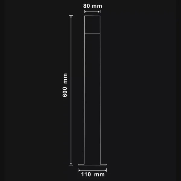 Lampă exterior DALLAS 1xE27/12W/230V IP44, 60 cm, antracit
