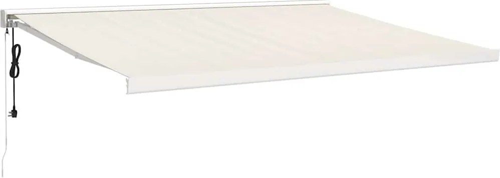 vidaXL Copertină retractabilă, crem, 4x3 m, textil și aluminiu