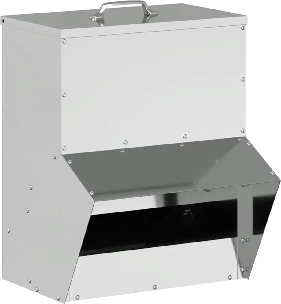 vidaXL Feeder pentru pui Argintiu 20 x 25 x 35 cm Oțel Galvanizat