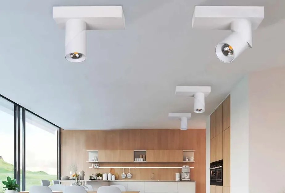 Spot LED aplicat directionabil design modern Santos Round alb ZZ AZ3508