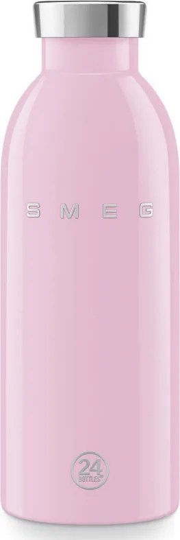 Sticla termos SMEG Clima 50's Style WBF01PK, 500 ml, Inchidere ermetica, Pereti dubli, Otel inoxidabil 18/8, Roz