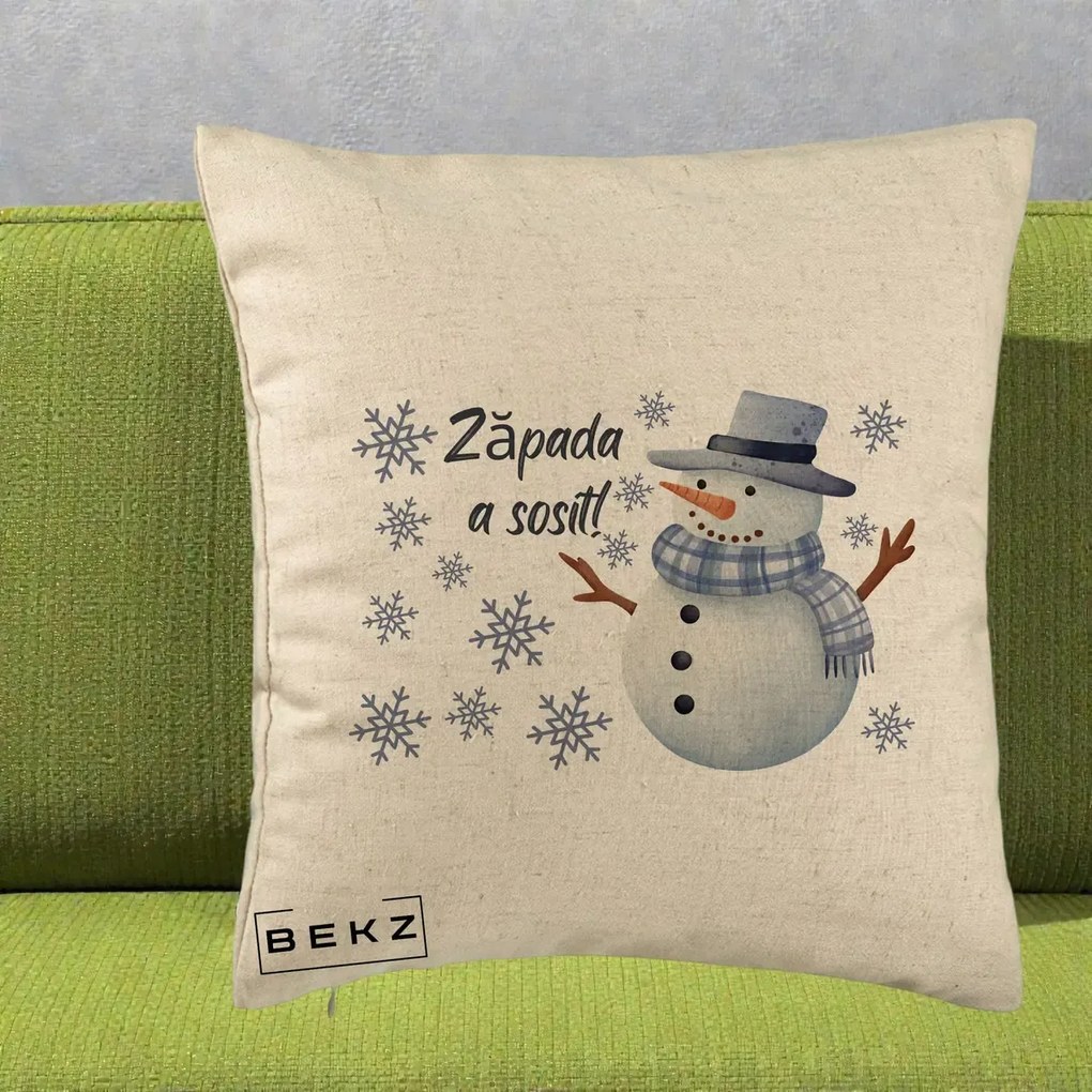 Perna Decorativa Zapada a Sosit Om de Zapada, 40x40 cm, Bej, Husa Detasabila, Perna Inclusa, BEKZ®