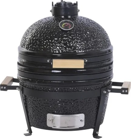 Grătar kamado din ceramică și metal, 51 x 53 x 64 cm, negru, „Barbecue Ceramic"