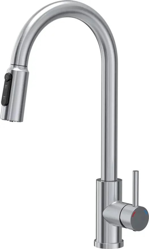 Baterie bucatarie cu dus extractibil Quadron Pop Cindy finisaj inox periat