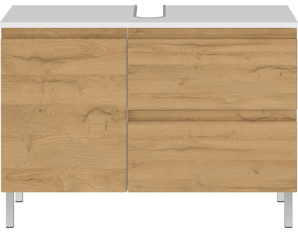 Dulap alb sub chiuvetă cu aspect de stejar 80x56 cm Torrance - Germania