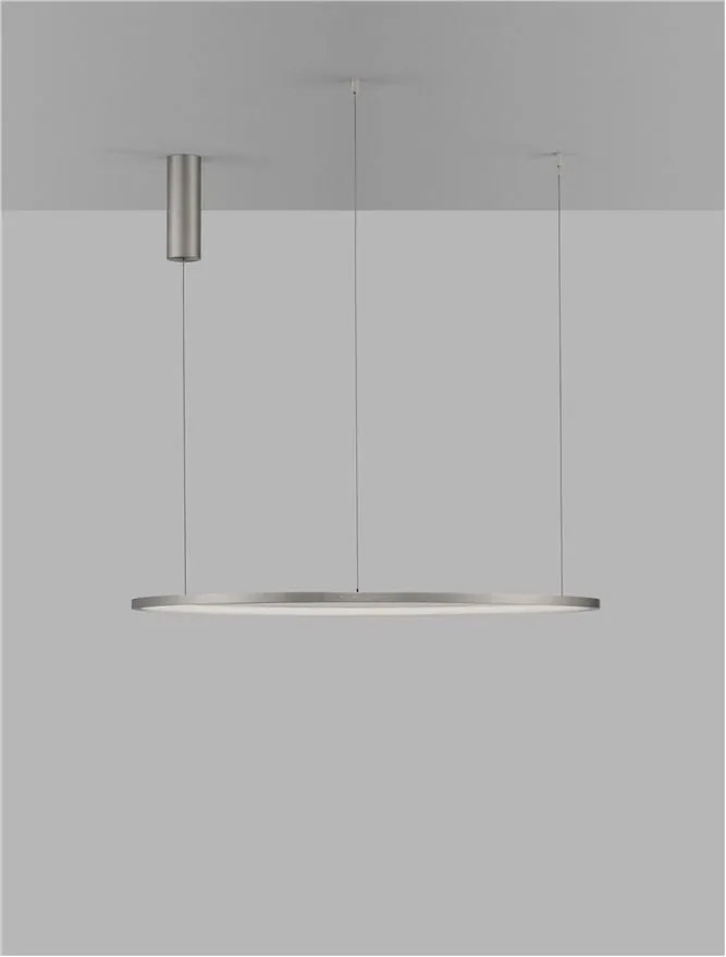Lustra LED suspendata design modern circular TARQUIN D-80cm argintie