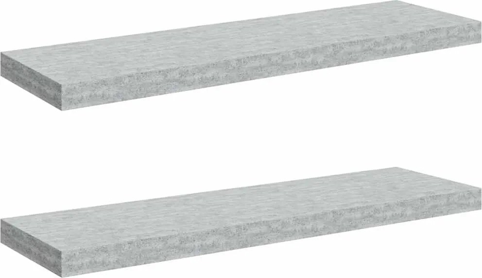 vidaXL Rafturi de perete suspendate,2 buc,gri beton,80x23,5x3,8 cm,MDF